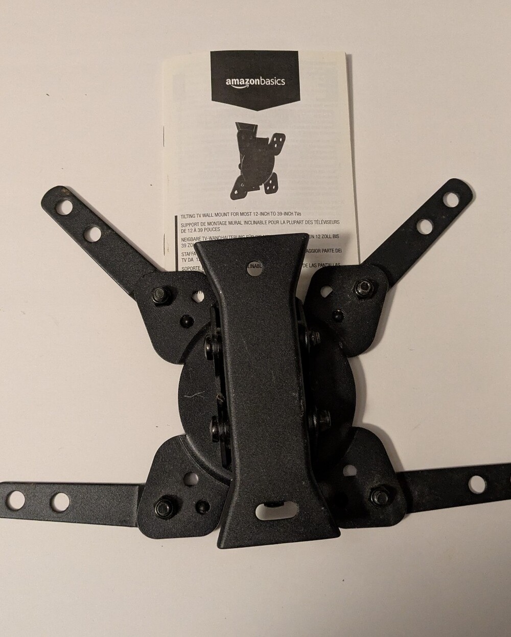 Wall Mount Black Tilting TV Wall Mount Bracket Only 12 In - 39 In No Hardware
